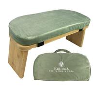 Tortuga - Banc de méditation - 100% Bambou Biologique - 46x18x15cm - Vert - Pack Complet: Sac de Transport, Coussin Confortable - Tabouret de méditation Ergonomique Pliable - Améliore la Posture