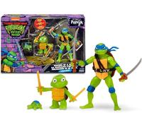 TORTUGAS NINJA Leonardo Pack d'évolution Comprenant Une Tortue pré-Mutation, Une Figurine de Base et Leonardo transformé, Un Liquide OOZE Qui Fait Briller Les Figurines, pour Enfants de 4 Ans +,