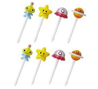 Torune Food Picks 8pc Set/UFO/Alien/Star/Saturn (P-3205) by Torune