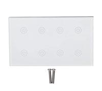 Torvex interrupteur d'éclairage, panneau d'interrupteur mural tactile WiFi intelligent 8 gangs Compatible avec Home, contrôle sans fil AC100-240V