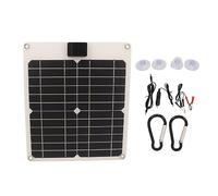 Torvex Kit de panneau solaire, chargeur de batterie monocristallin 15 W avec double sortie 5 V 12 V pour voiture, bateau, camping-car, remorque (Blanche)