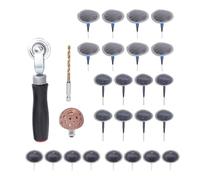Torvex Kit de réparation de pneus, Ensemble d'outils de Prise de Patch avec Roue de Polissage à Rouleau de Patch, Foret de 4 mm pour Voitures, camions, vélos, Scooters