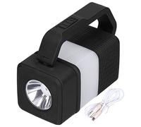 Torvex Lanterne de camping rechargeable avec haut-parleur USB, lampe LED d'urgence pour éclairage extérieur et camping (Noire)