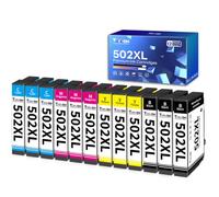 Torvon Cartouches d'encre 502XL compatibles pour Epson 502XL Multipack pour Expression Home XP-5150 XP-5100 XP-5155 XP-5105 Workforce WF-2860 WF-2865 WF-2880 WF-2885 (Lot de 12)