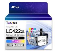 Torvon LC422 LC422XL Cartouches d'encre Compatible pour Brother LC422XL LC422XLVAL LC422 XL pour Brother MFC-J5740DW MFC-J5340DW MFC-J6540DW MFC-J5345DW MFC-J6940DW Cartouches (Pack de 4)