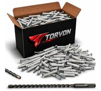 TORVON Lot de 50 chevilles à percussion 8 x 100 mm avec foret SDS Plus à béton 8 x 100/160 mm - Chevilles à clou pour béton et maçonnerie - Kit de chevilles à percussion pour un montage rapide