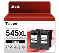 Torvon PG 545 XL Noir Cartouche d'encre de Remplacement pour Cartouche Canon 545 XL pour Canon Pixma MX495 TS3150 TS3350 TS3151 TS3351 MG2550S MG2555S MG3050 MG2950 MG3051 MG2450 (2-545 XL Noir)
