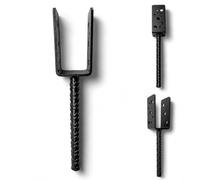 TORVON Support de poteau - 100 x 45 x 45 x 3,5 mm - 1 pièce - Ancrage de poteau en forme de U - En acier S235 - Noir - Pour poteaux en bois, pergola, abri de jardin, clôture