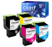 Torvon Toner Compatible avec Lexmark CX317dn CS317dn CS417dn CX417de 4-Pack