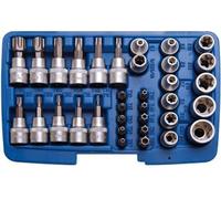 BGS technic KG – Jeu d'embouts et clés à douille BGS 5021, 10 mm (3/8"), profil E/profil T (pour Torx), 34 pièces