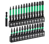 Torx Bits - Kit de perçage de couple de sécurité | Torx ergonomique pour la construction, le travail des métaux, l'automobile, le jardinage, le travail du bois, l'ingénierie électrique