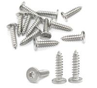 Torx Lot de 200 vis auto-taraudeuses à bois en acier inoxydable avec tête plate M4 x 16 mm