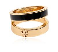 Tory Burch - Bague Icon Émail - Femme - Accessoires - Jaune - Taille: 45 MM