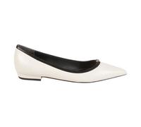 Tory Burch - Ballerines à bout pointu et boucle Double T - Femme - Chaussures - Blanc - Taille: 40 EU