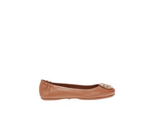 Tory Burch - Ballerines en cuir avec logo - Femme - Chaussures - Brun - Taille: 40 EU