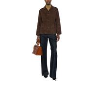Tory Burch - Blazer en cuir - Femme - Vestes - Brun - Taille: 40 FR