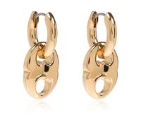 Tory Burch - Boucles d`oreilles avec logo gravé - Femme - Accessoires - Jaune - Taille: ONE Size