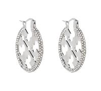 Tory Burch - Boucles d`oreilles créoles Miller Pavé - Femme - Accessoires - Gris - Taille: ONE Size
