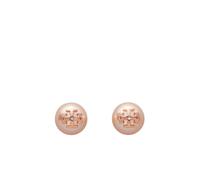 Tory Burch - Boucles d`oreilles perles roses rondes dorées T - Femme - Accessoires - Rose - Taille: ONE Size