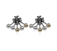 Tory Burch - Boucles d'oreilles avec cristaux scintillants - Femme - Accessoires - Gris - Taille: ONE Size