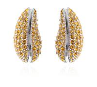Tory Burch - Boucles d'oreilles avec cristaux scintillants - Femme - Accessoires - Jaune - Taille: ONE Size