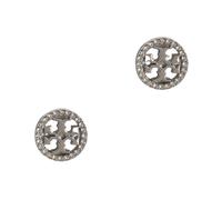 Tory Burch - Pave Stud Earrings - Femme - Accessoires - Gris - Taille: ONE Size