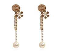 Tory Burch - Boucles d'oreilles Logo - Femme - Accessoires - Jaune - Taille: ONE Size