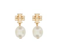 Tory Burch - Boucles d'oreilles pendantes Kira en perle - Femme - Accessoires - Jaune - Taille: ONE Size