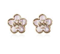 Tory Burch - Boucles d'oreilles puces Fleur Oublie-Moi - Femme - Accessoires - Jaune - Taille: ONE Size
