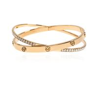 Tory Burch - Bracelet Double Icon Pavé - Femme - Accessoires - Jaune - Taille: M