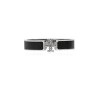 Tory Burch - Bracelet en Laiton avec Logo - Femme - Accessoires - Noir - Taille: M