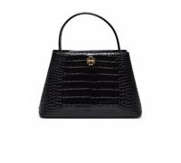 Tory Burch - Britten Embossed Satchel - Femme - Sacs - Noir - Taille: ONE Size
