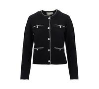 Tory Burch - Cardigan en laine Kendra à festons - Femme - Pulls - Noir - Taille: 42 FR