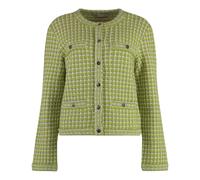 Tory Burch - Cardigan en maille jacquard avec poches - Femme - Vestes - Vert - Taille: 44 FR