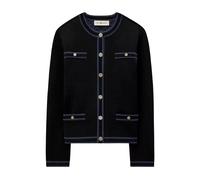 Tory Burch - Cardigan Noir avec Boutons Dorés - Femme - Pulls - Noir - Taille: 38 FR