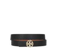 Tory Burch - Ceinture en cuir grainé avec boucle logo - Femme - Accessoires - Noir - Taille: L