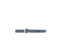 Tory Burch - Ceinture fine réversible en daim Romy - Femme - Accessoires - Bleu - Taille: M