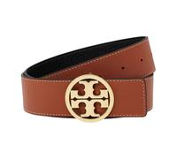 Tory Burch - Ceinture réversible en cuir avec boucle dorée - Femme - Accessoires - Brun - Taille: XS