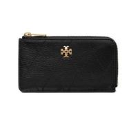 Tory Burch - Charlie Quilted Zip Card Case - Femme - Accessoires - Noir - Taille: ONE Size