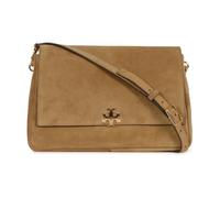 Tory Burch - Charlie Suede Shoulder Bag - Femme - Sacs - Brun - Taille: ONE Size