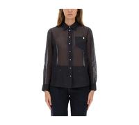 Tory Burch - Chemise en Coton Rayé - Femme - Blouses et Chemises - Bleu - Taille: 34 FR
