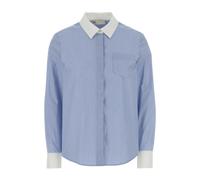 Tory Burch - Chemise en popeline brodée - Femme - Blouses et Chemises - Bleu - Taille: 36 FR