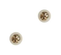 Tory Burch - Boucles d`oreilles avec logo - Femme - Accessoires - Blanc - Taille: ONE Size