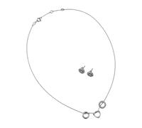 Tory Burch - Collier et Boucles d'oreilles Miller Pave - Femme - Accessoires - Gris - Taille: ONE Size