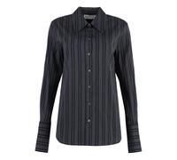 Tory Burch - Cuffed Cotton Shirt - Femme - Blouses et Chemises - Gris - Taille: 34 FR