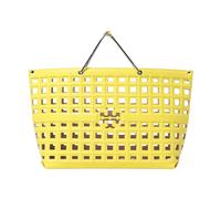 Tory Burch - Cutout Leather Tote Basket Bag - Femme - Sacs - Jaune - Taille: ONE Size