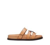 Tory Burch - Double T Sport Slide - Femme - Chaussures - Brun - Taille: 37 EU