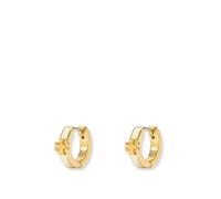 Tory Burch - Boucles d'oreilles Huggie Icon Émaillé - Femme - Accessoires - Jaune - Taille: ONE Size