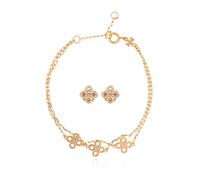 Tory Burch - Ensemble Bracelet et Boucles d'Oreilles - Femme - Accessoires - Jaune - Taille: ONE Size