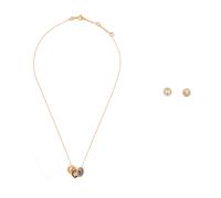 Tory Burch - Ensemble Collier et Boucles d'Oreilles Icon Pavé - Femme - Accessoires - Jaune - Taille: ONE Size
